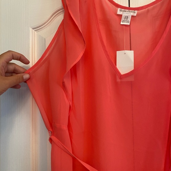 Maternity tie-belt silk blouse - Picture 3 of 4